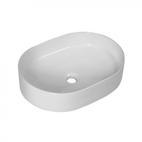 Lavabo da appoggio 49 larghezza x 37,5 profondità cm. in ceramica bianca modello nova 50