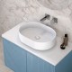 Lavabo da appoggio 49 larghezza x 37,5 profondità cm. in ceramica bianca modello nova 50