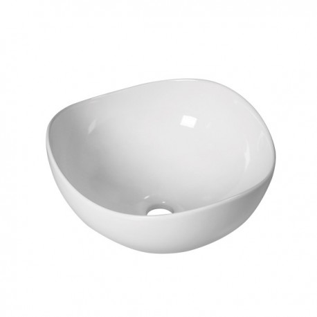 Lavabo da appoggio 38 larghezza x 38 profondità cm. in ceramica bianca modello lotus 40