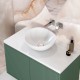 Lavabo da appoggio 38 larghezza x 38 profondità cm. in ceramica bianca modello lotus 40