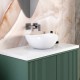 Lavabo da appoggio 38 larghezza x 38 profondità cm. in ceramica bianca modello lotus 40