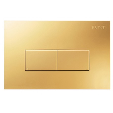 Placca di ricambio per cassetta incasso Pucci Eco con 2 pulsanti modello Linea 2024 Oro Giallo