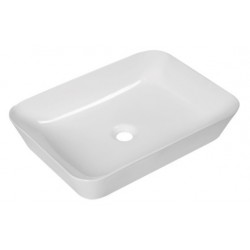 Lavabo da appoggio 54,5 larghezza x 40 profondità cm. in ceramica bianca modello ros55