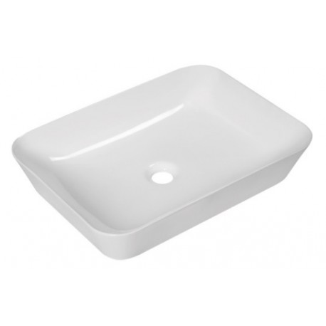 Lavabo da appoggio 54,5 larghezza x 40 profondità cm. in ceramica bianca modello ros55