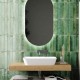 Lavabo da appoggio 54,5 larghezza x 40 profondità cm. in ceramica bianca modello ros55