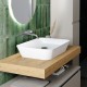 Lavabo da appoggio 54,5 larghezza x 40 profondità cm. in ceramica bianca modello ros55