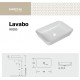 Lavabo da appoggio 54,5 larghezza x 40 profondità cm. in ceramica bianca modello ros55