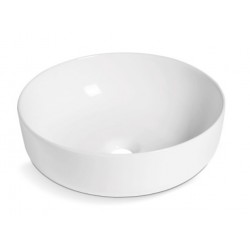 Lavabo da appoggio forma tonda diametro 41,5 cm. in ceramica bianca modello zephirus 40