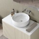 Lavabo da appoggio forma tonda diametro 41,5 cm. in ceramica bianca modello zephirus 40