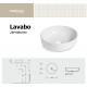 Lavabo da appoggio forma tonda diametro 41,5 cm. in ceramica bianca modello zephirus 40
