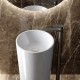 Lavabo tondo Freestanding in ceramica bianca lucida di barbottina modello boreas 40