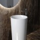 Lavabo tondo Freestanding in ceramica bianca lucida di barbottina modello boreas 40
