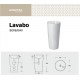 Lavabo tondo Freestanding in ceramica bianca lucida di barbottina modello boreas 40