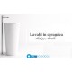 Lavabo tondo Freestanding in ceramica bianca lucida di barbottina modello boreas 40