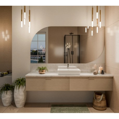 Su Misura Specchio da Bagno Filo Lucido Reversibile cod.41