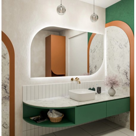 Su Misura Specchio da Bagno Filo Lucido Retroilluminato led 20W art. spe1457