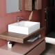 Lavabo da appoggio o sospeso in ceramica bianca con foro per rubinetteria – Modello Flos 50 di Barbottina