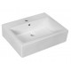 Lavabo da appoggio o sospeso in ceramica bianca con foro per rubinetteria – Modello Flora 55 di Barbottina