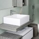 Lavabo da appoggio o sospeso in ceramica bianca con foro per rubinetteria – Modello Flora 55 di Barbottina