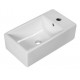 Lavabo da appoggio o sospeso in ceramica bianca con foro per rubinetteria – Modello Nix 25 di Barbottina