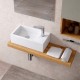 Lavabo da appoggio o sospeso in ceramica bianca con foro per rubinetteria – Modello Nix 25 di Barbottina