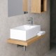 Lavabo da appoggio o sospeso in ceramica bianca con foro per rubinetteria – Modello Nix 25 di Barbottina
