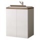 Lavatoio singolo (LxPxH) 71x91x65 cm, truciolare nobilitato bianco lucido/noce SAVINI