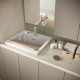 Lavatoio singolo (LxPxH) 71x91x65 cm, truciolare nobilitato bianco lucido/noce SAVINI