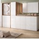 Lavatoio singolo (LxPxH) 71x91x65 cm, truciolare nobilitato bianco lucido/noce SAVINI