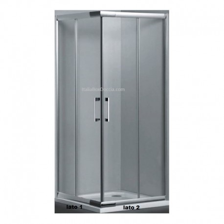 Box Doccia Cristallo  6 mm. Trasparente Angolare Last Minute (cod.p133) altezza 185 cm modello omnia 