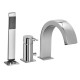 Vasca a tre Pannelli 70 x 105/120/140/150/160/170 cm in Vetroresina + Batteria Miscelatore Ringo Paffoni