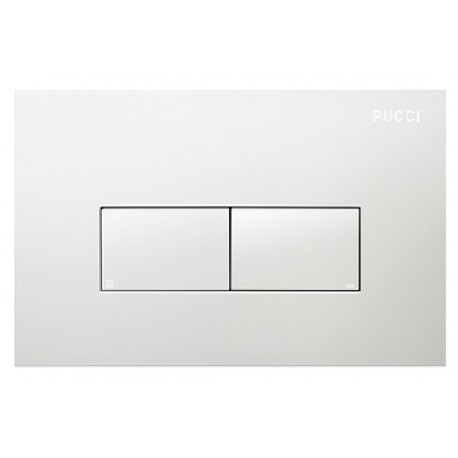 Placca di ricambio per cassetta incasso Pucci Eco con 2 pulsanti modello Linea 2024 Bianco Opaco