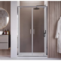 Box doccia apertura doppio battente stile Saloon Cristallo 6 mm Trasparente Altezza 195 cm art. HF43