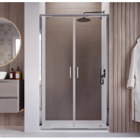 Box doccia apertura doppio battente stile Saloon Cristallo 6 mm Trasparente Altezza 195 cm art. HF43