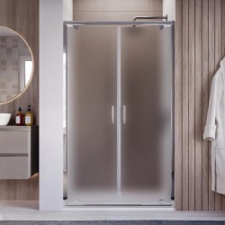 Box doccia apertura doppio battente stile Saloon Cristallo 6 mm Opaco Altezza 195 cm art. HF44