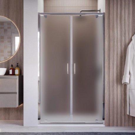Box doccia apertura doppio battente stile Saloon Cristallo 6 mm Opaco Altezza 195 cm art. HF44