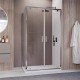 Box doccia apertura doppio battente stile Saloon + lato fisso Cristallo 6 mm Trasparente Altezza 195 cm art. HF45