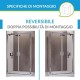 Box doccia apertura doppio battente stile Saloon + lato fisso Cristallo 6 mm Trasparente Altezza 195 cm art. HF45