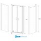 Box doccia centro stanza apertura doppio battente + 2 lati fissi Cristallo 6 mm Trasparente Altezza 195 cm art. HF45