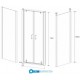 Box doccia centro stanza apertura doppio battente + 2 lati fissi Cristallo 6 mm opaco Altezza 195 cm art. HF50