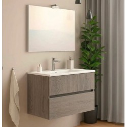 Mobile bagno sospeso con specchiera e lavabo integrato modello easy 80 cm marca Savinidue