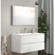 Mobile bagno sospeso bianco lucido con specchiera e lavabo integrato modello easy 100 cm marca Savinidue