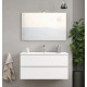 Mobile bagno sospeso bianco lucido con specchiera e lavabo integrato modello easy 100 cm marca Savinidue