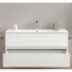 Mobile bagno sospeso bianco lucido con specchiera e lavabo integrato modello easy 100 cm marca Savinidue