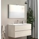 Mobile bagno sospeso rovere ghiaccio con specchiera e lavabo integrato modello easy 100 cm marca Savinidue