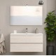Mobile bagno sospeso rovere ghiaccio con specchiera e lavabo integrato modello easy 100 cm marca Savinidue