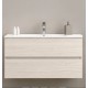 Mobile bagno sospeso rovere ghiaccio con specchiera e lavabo integrato modello easy 100 cm marca Savinidue