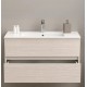Mobile bagno sospeso rovere ghiaccio con specchiera e lavabo integrato modello easy 100 cm marca Savinidue