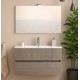 Mobile bagno sospeso noce americano con specchiera e lavabo integrato modello easy 100 cm marca Savinidue