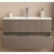 Mobile bagno sospeso noce americano con specchiera e lavabo integrato modello easy 100 cm marca Savinidue